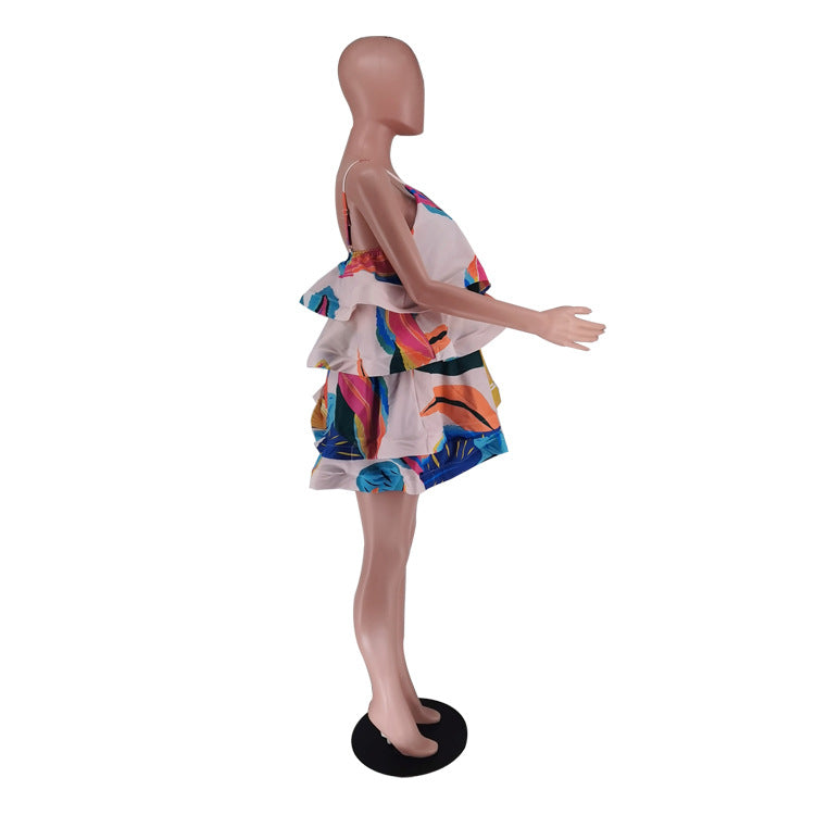 Women's?˜Clothing?˜Layered?˜Printed?˜Straps?˜Dress 9