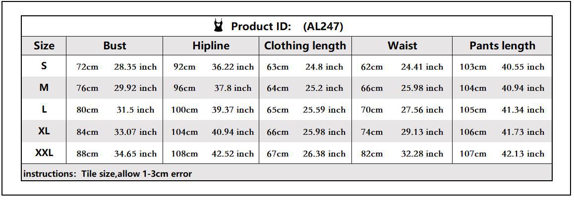 Women's Set Printed Fringed Lace Camisole Bodysuit + Pants Two-Piece 17