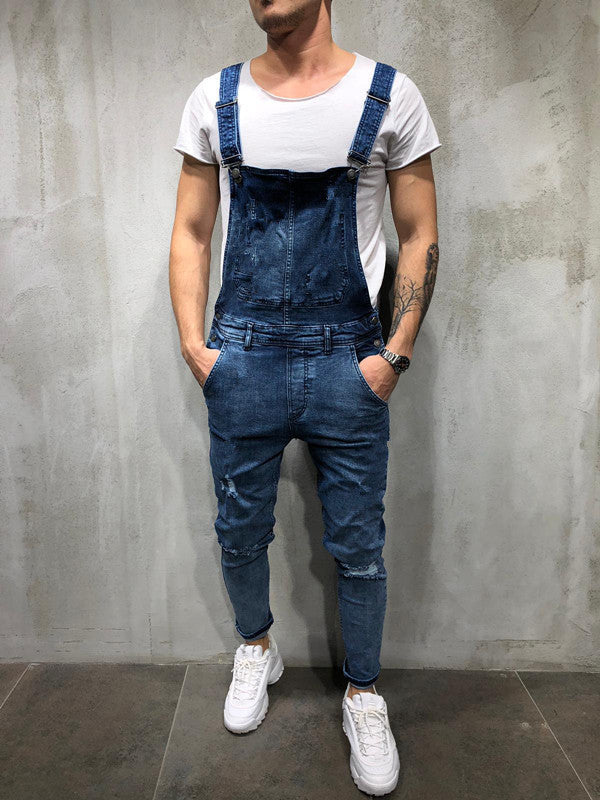 Men'S Denim Bib Suspender Men'S Denim Pant Jumpsuit 4
