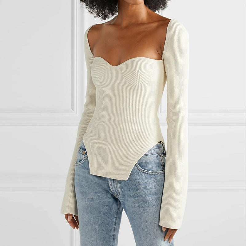 African-Style Fall/Winter Off-The-Shoulder Basic Knitting Sweater Top 15