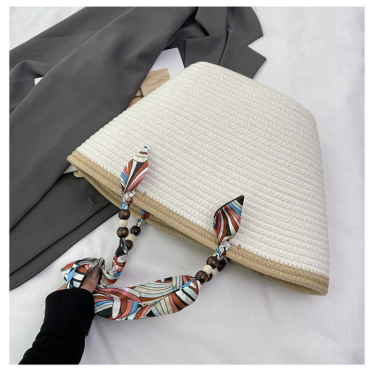 Women Popular Beach Holidays Straw Bag Shoulder Tote Bag 12