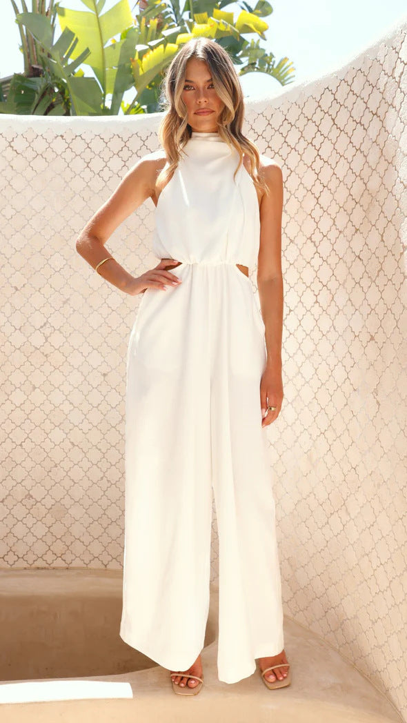 Women's Summer Halter Neck Wide-Leg Jumpsuit 3