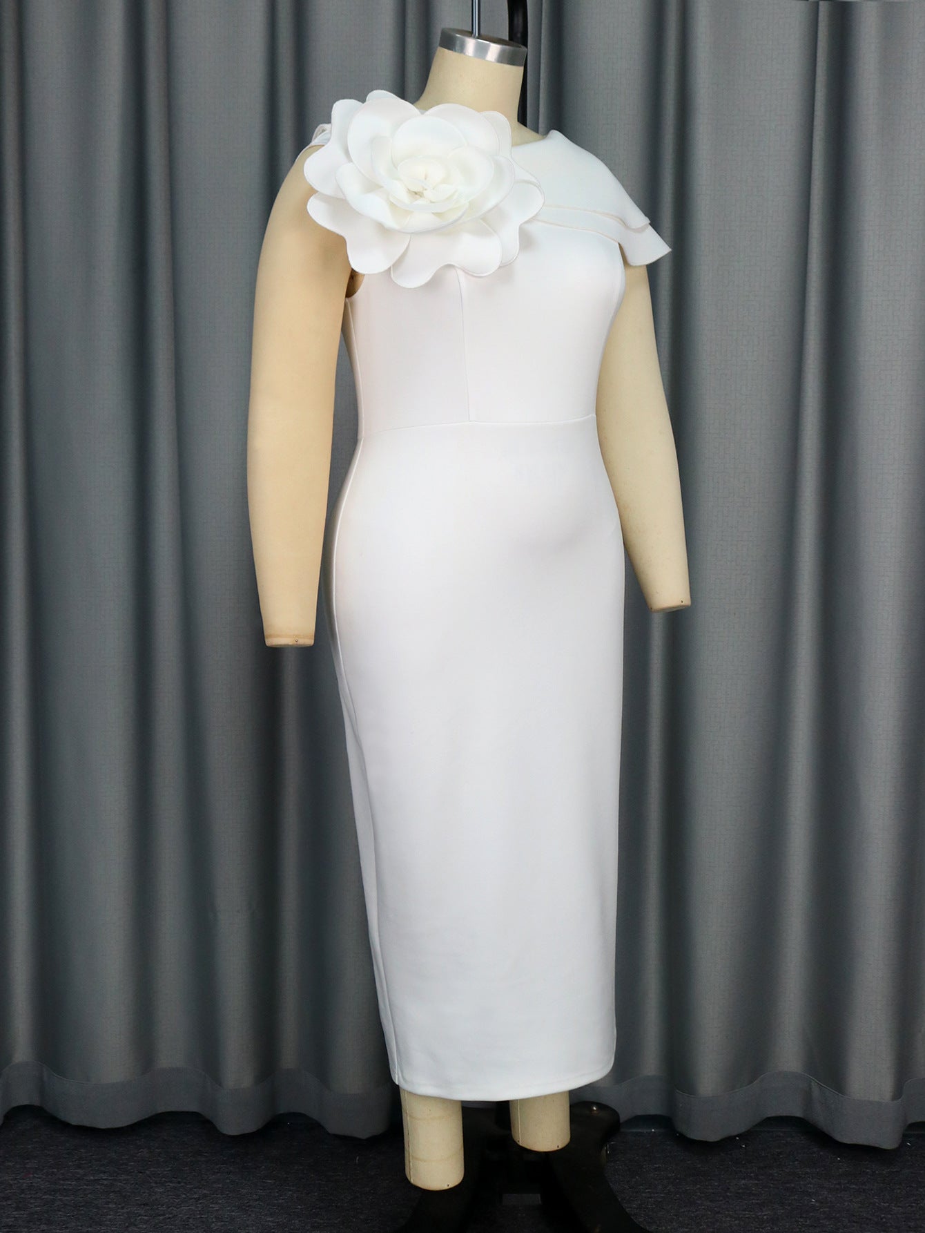 Women Formal Party Round Neck Sleeveless Floral Dress 7