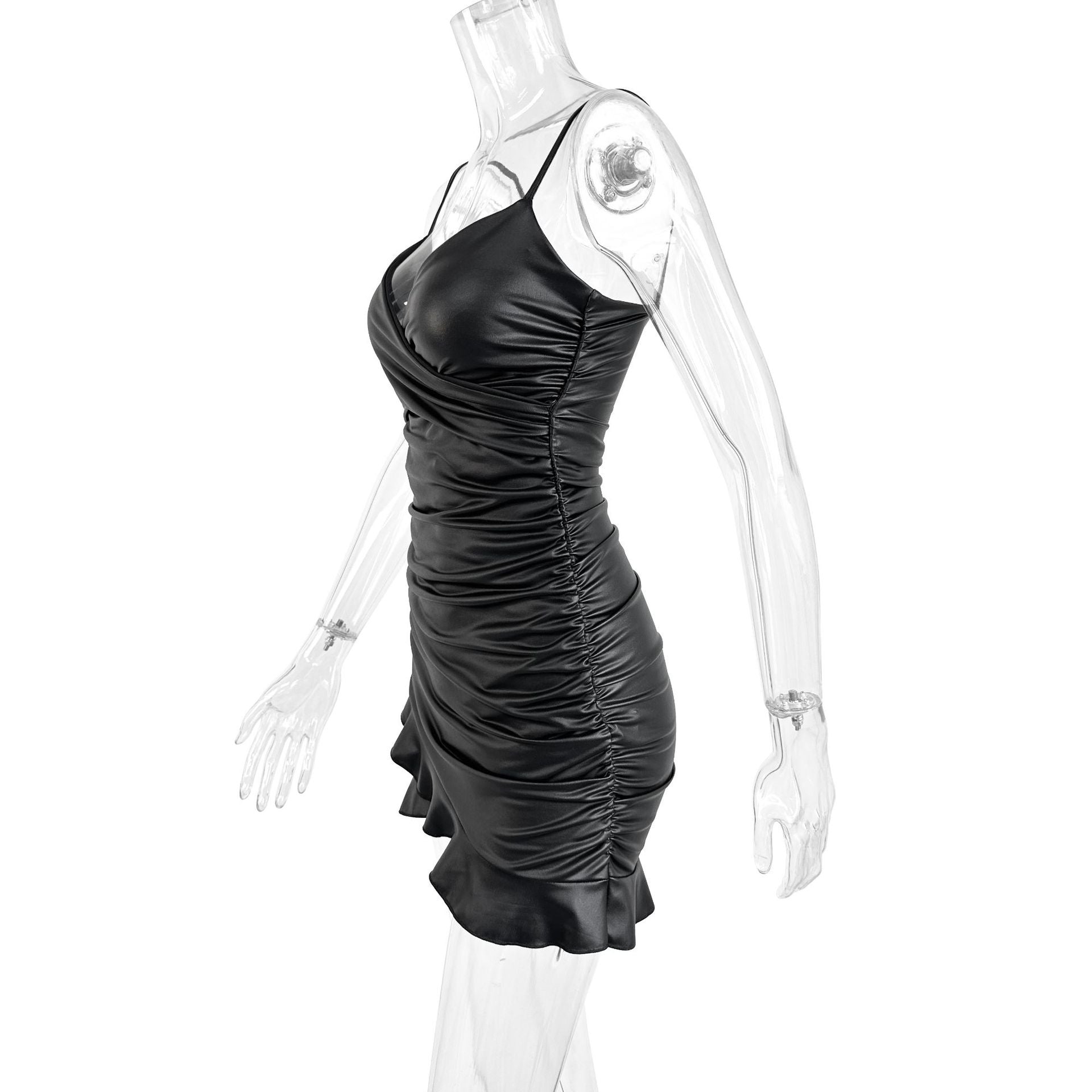 Women suspender v-neck sleeveless short sexy dress 7