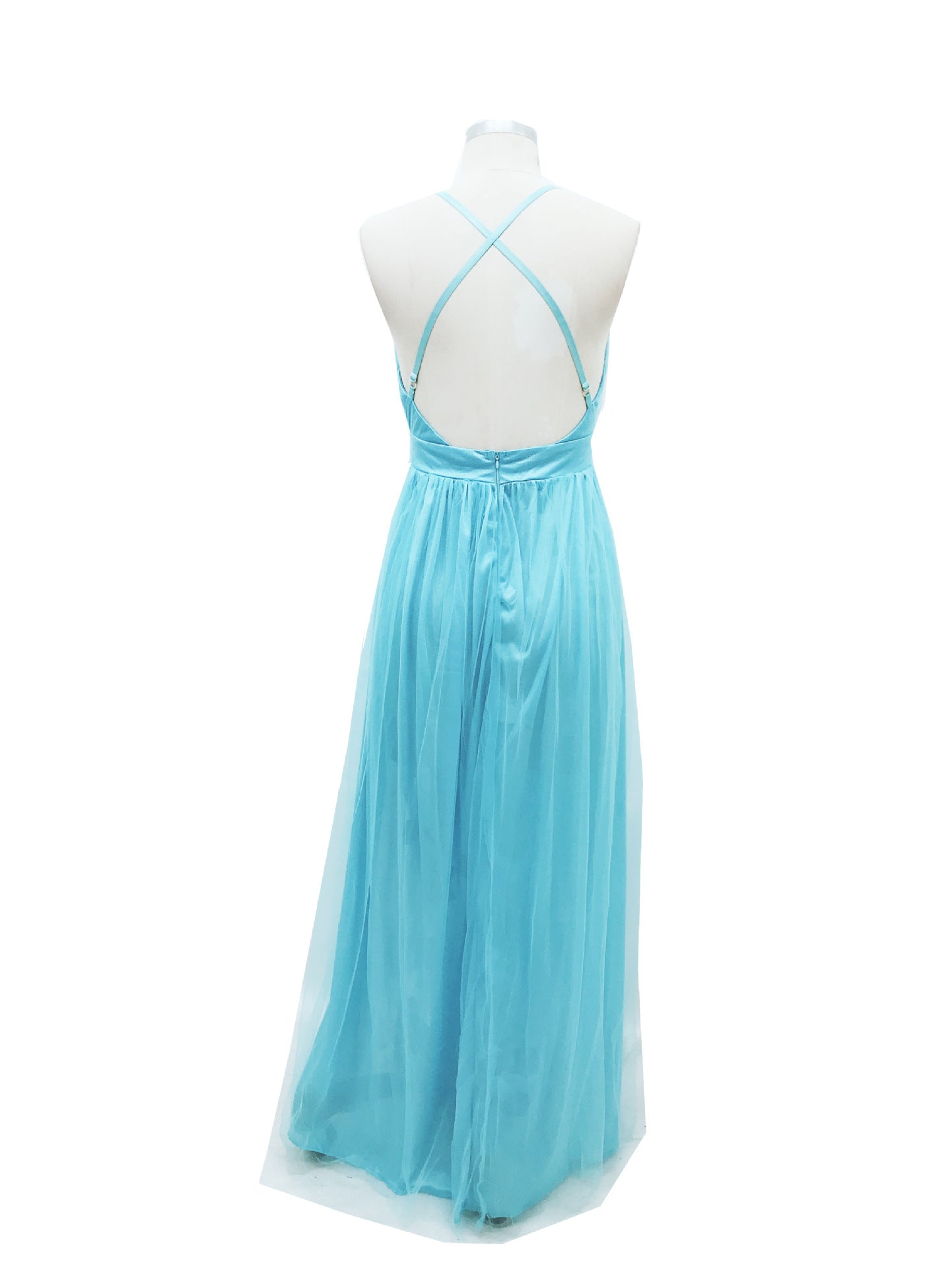 Sexy Strap V-neck Backless Mesh Evening dress 5