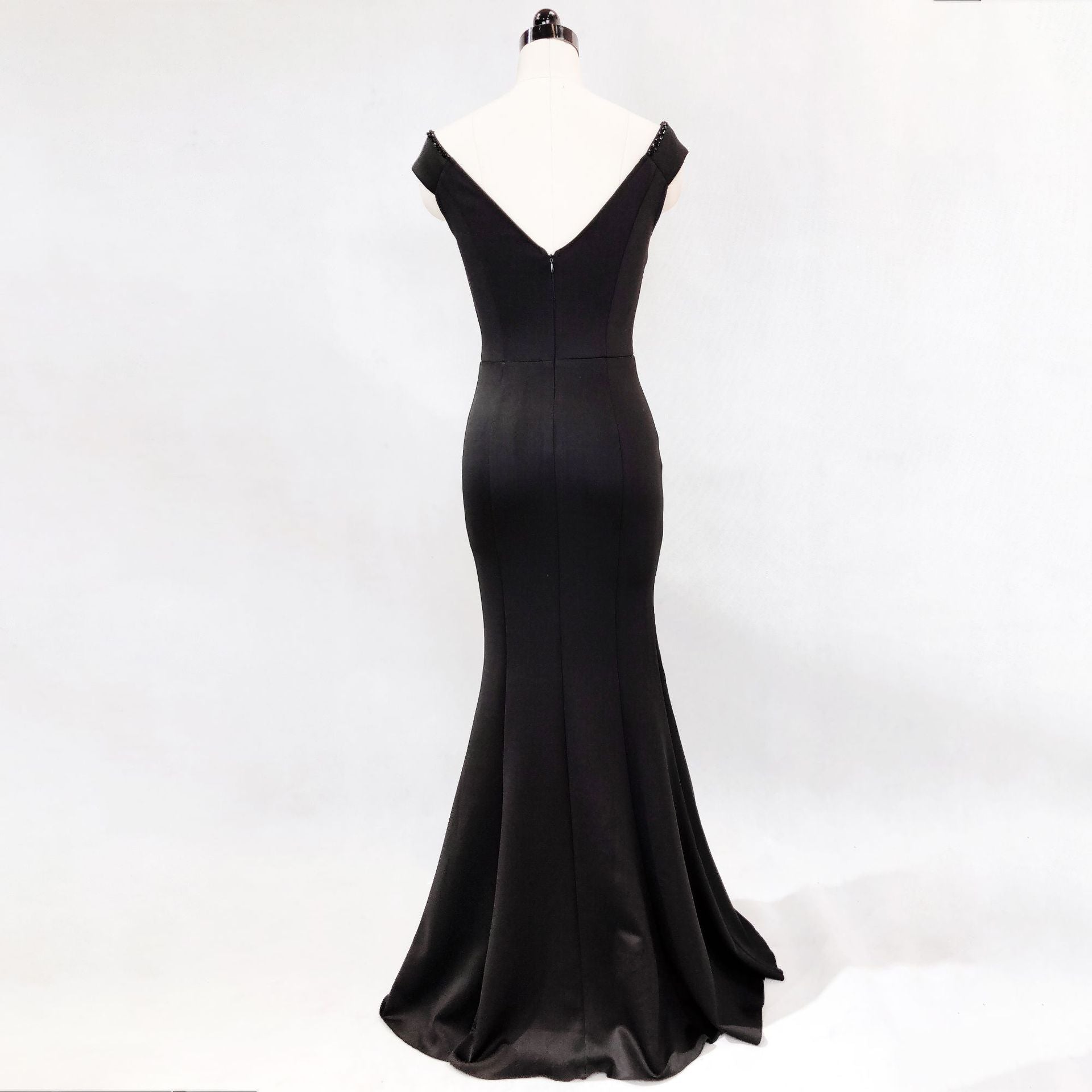 Women Elegant V Neck Slim Formal Party Maxi Mermaid Evening Dress 19