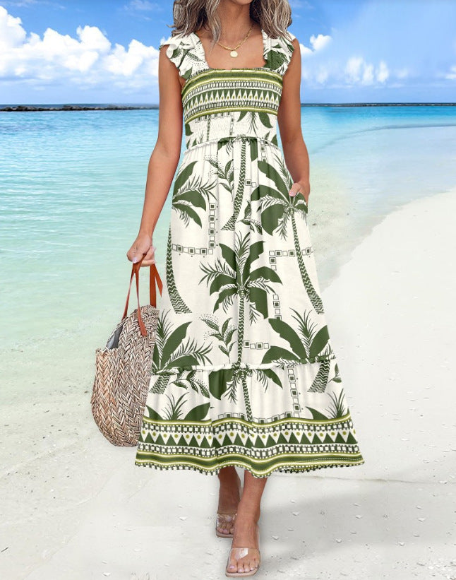 Women Beach Holidays Printed Dress 4