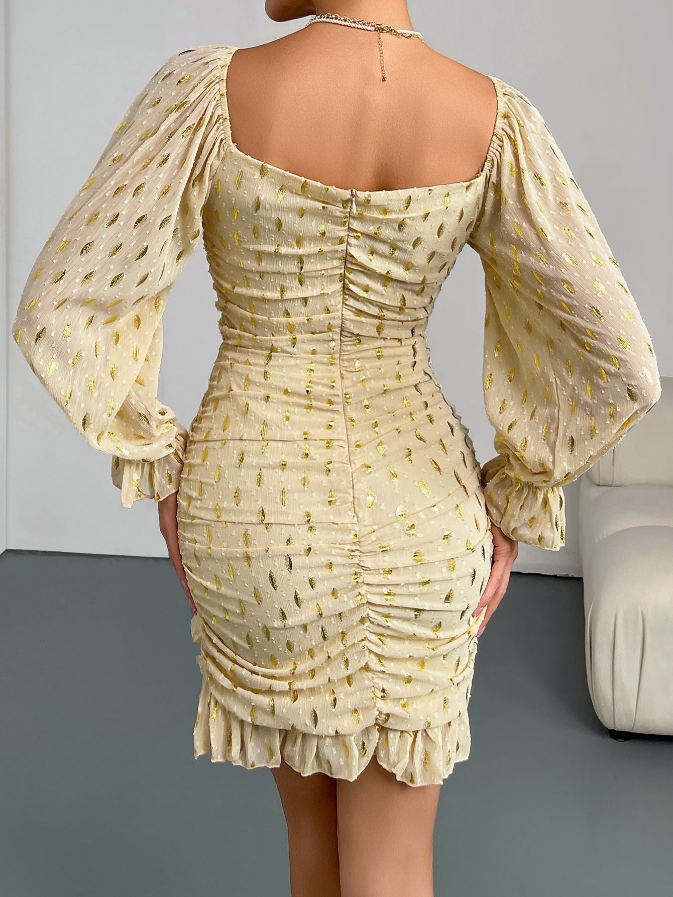 Women Summer Long-sleeved Sparkling Dress 3