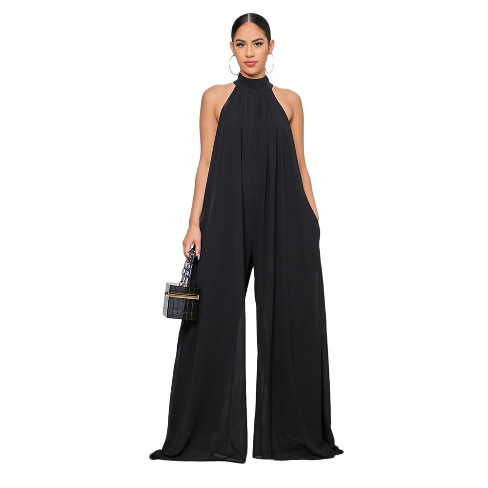 Solid Color Casual Chiffon Loose Women'S Jumpsuit 13