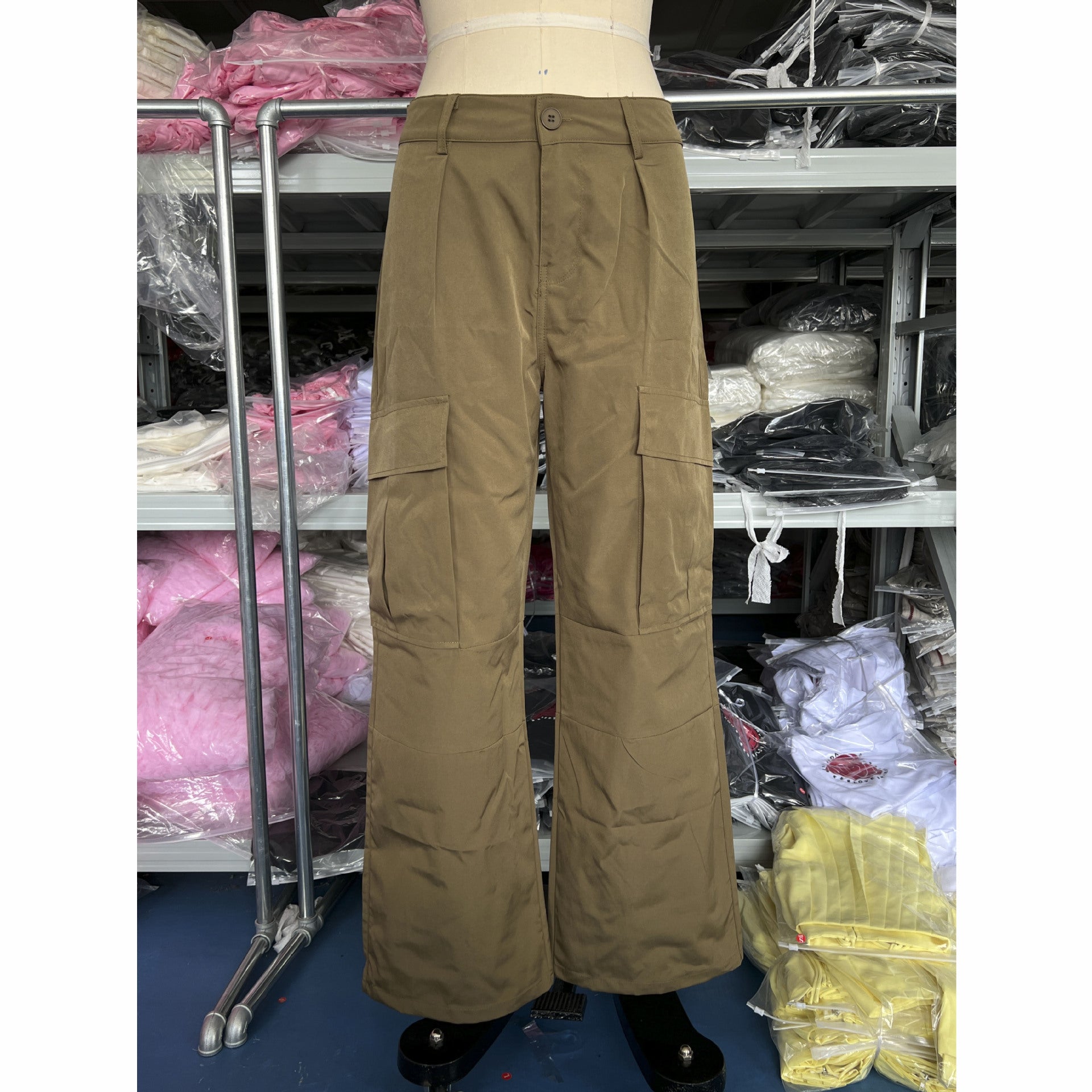 Retro low-waist loose woven pants women's multi-pocket Casual Cargo pants 12