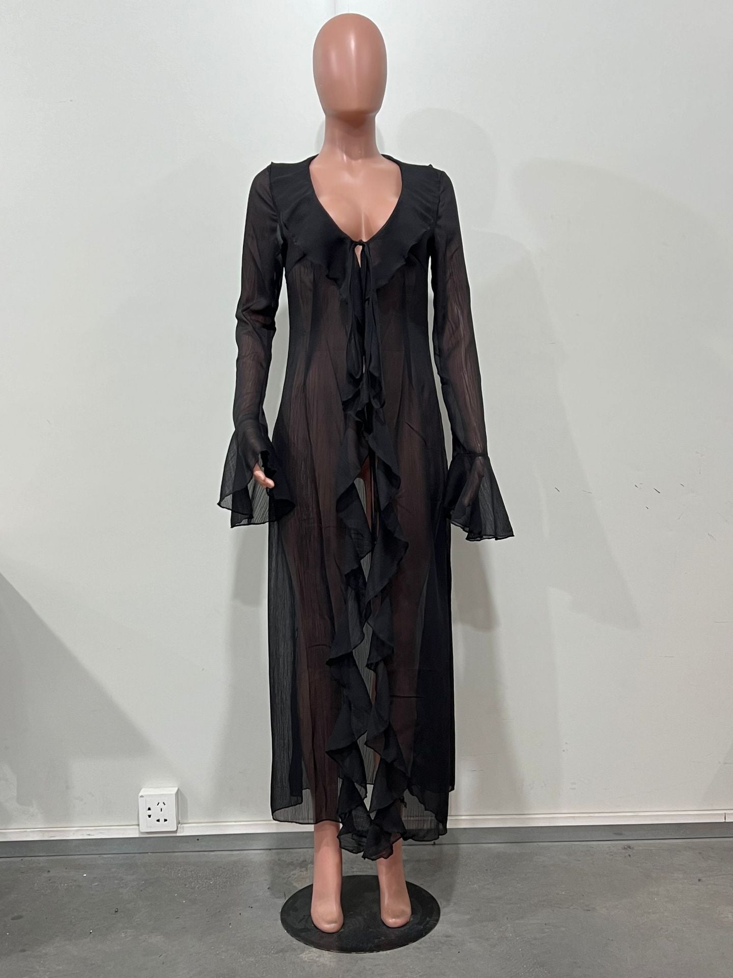 Spring Summer Long Sleeve Cardigan Beach Bikini Sun Protection Cover-up 9