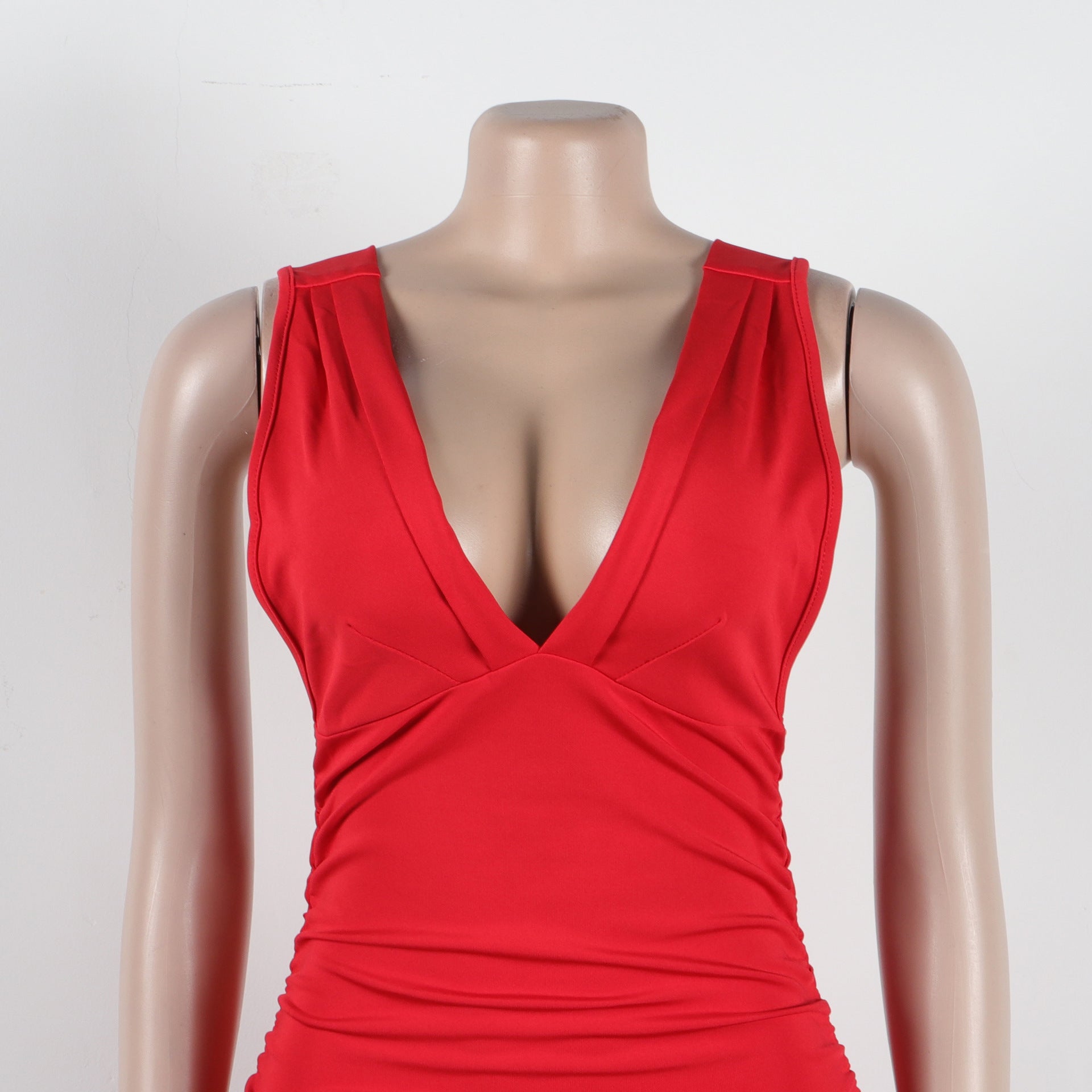 Sexy slim deep V neck sleeveless nightclub dress 31