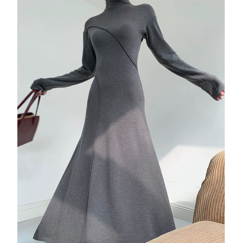 Women's Autumn And Winter Irregular Chic Slim Fit Chic Slim Style Basic Long Knitting Dress 3