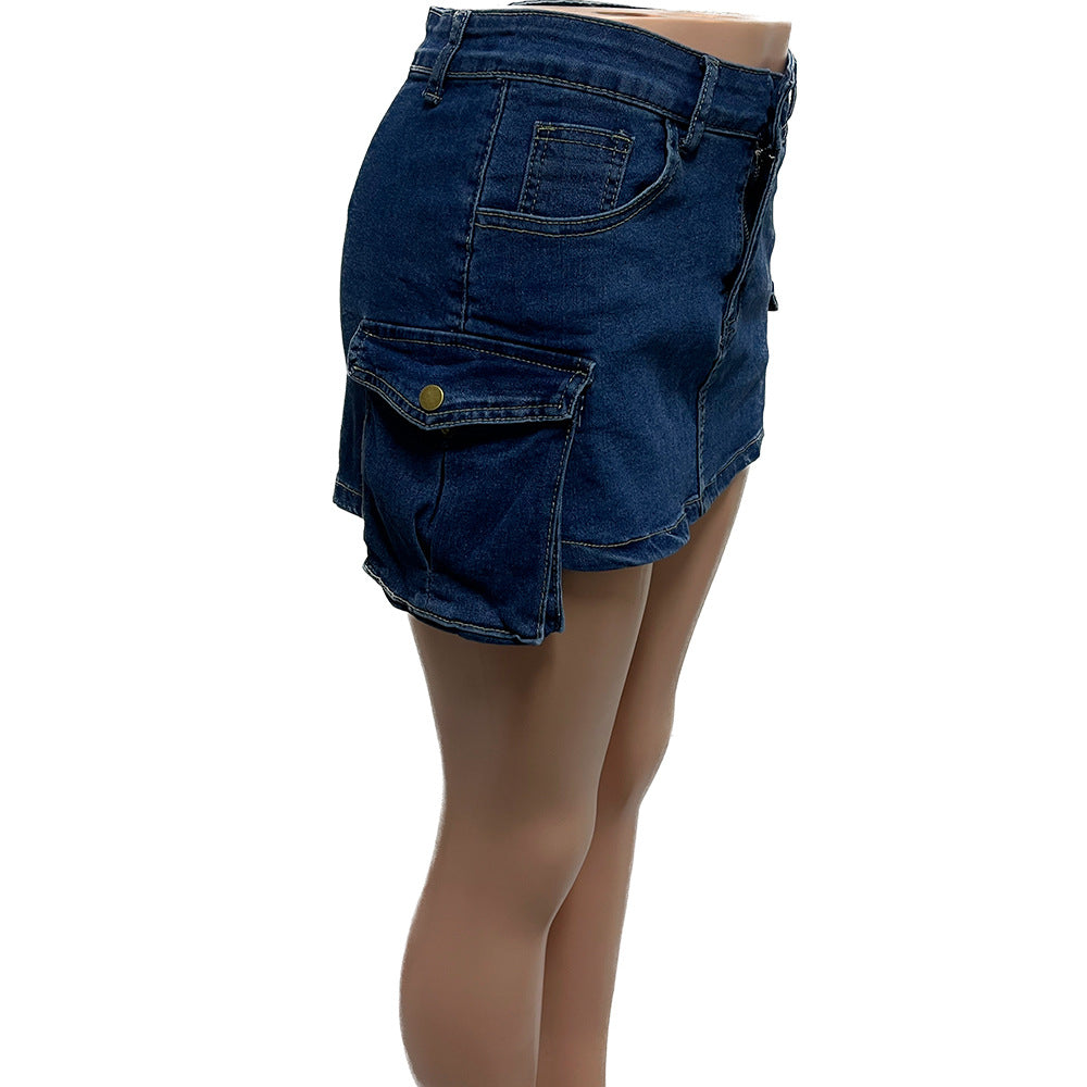 Women's Washed Stretch Denim Shorts 7
