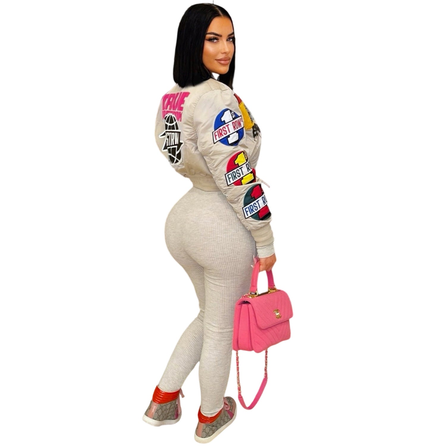 Women Fall/Winter Printed Casual Bomber Jacket 6