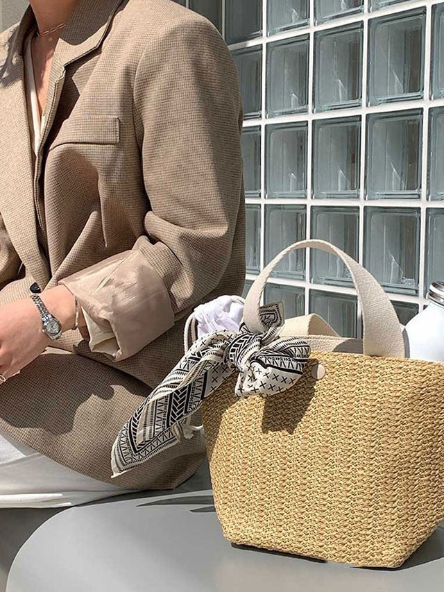 Ladies Beach Holidays Summer Rustic Tote Straw Bag 13