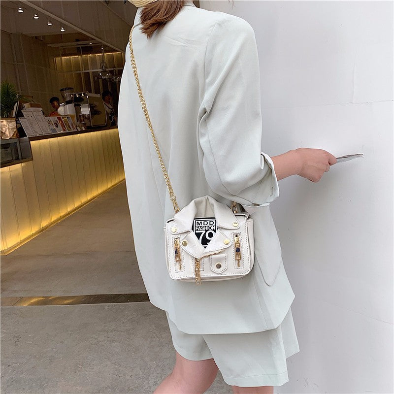 Women Uniform Bag Turndown Collar Jacket Style Bag 12