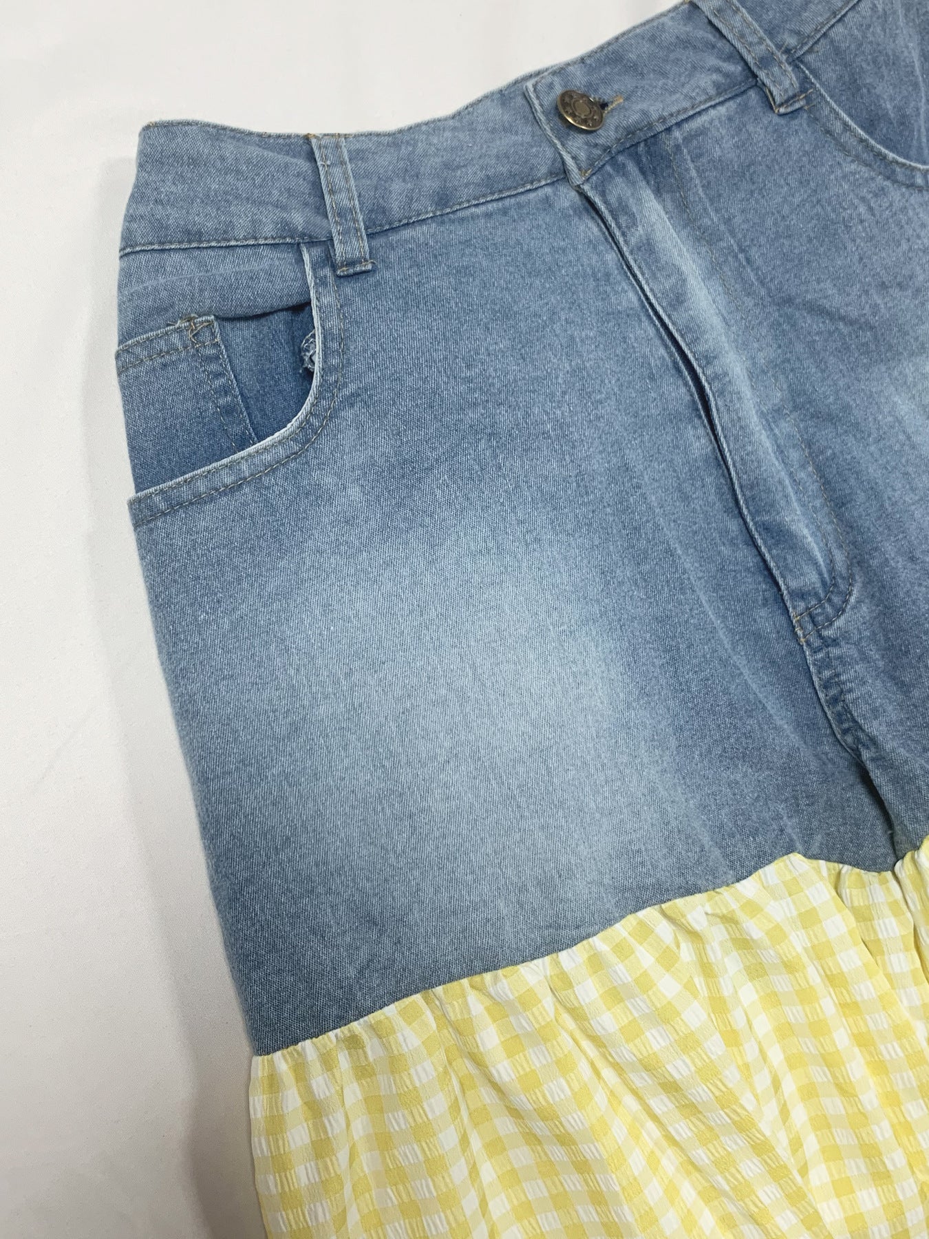 Women Patchwork Plaid Print T-shirt Casual Wide Leg Pants Two-piece Set 20