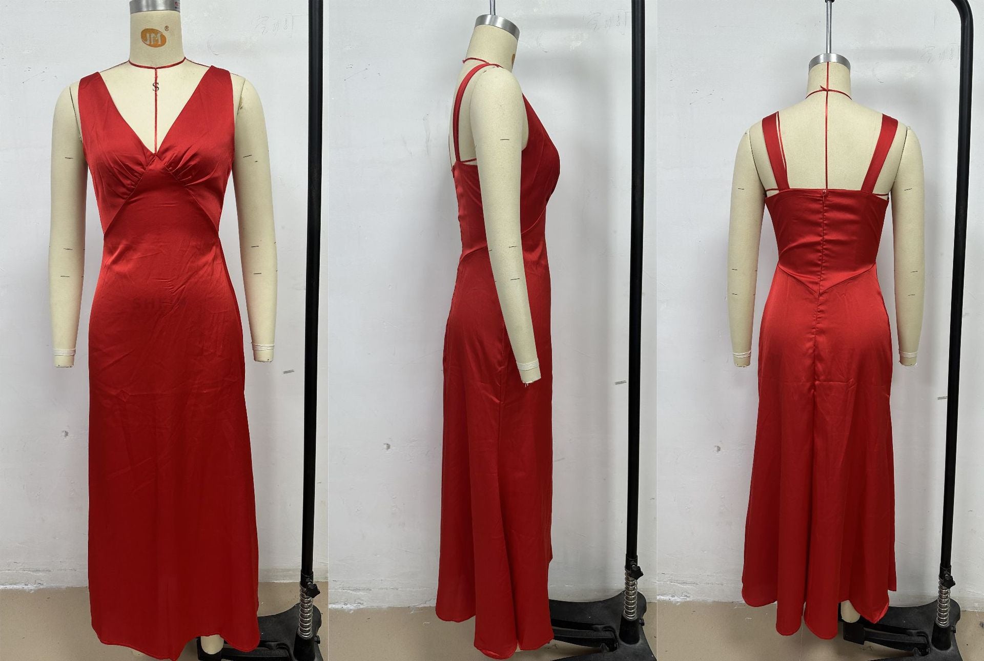 Women Dress Solid V-Neck Sexy Dress 7