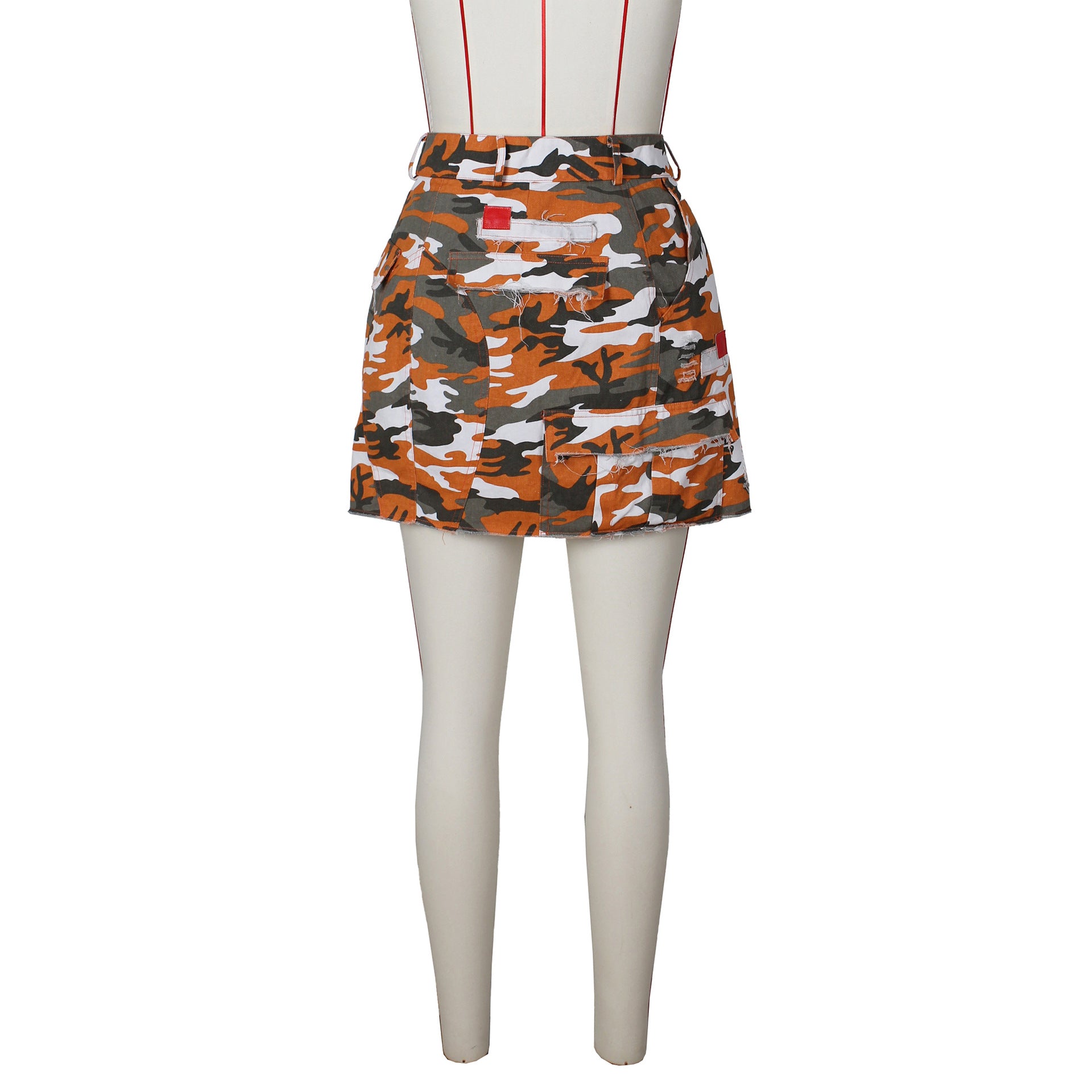 Women Summer Camouflage Patch Skirt 13