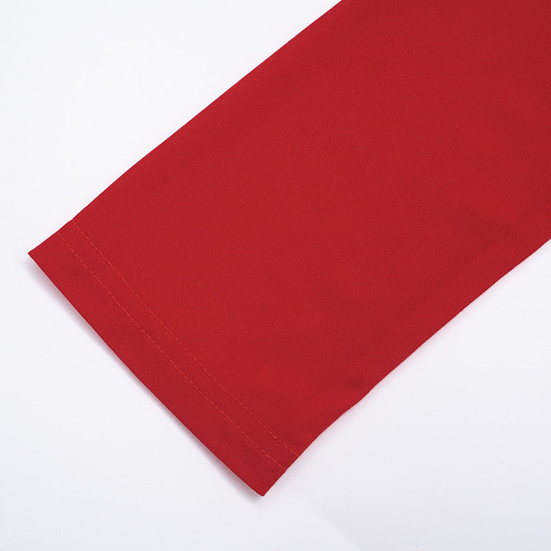 Women Fall Solid Casual Mesh Slash Shoulder Gathered Long-Sleeved Dress 14