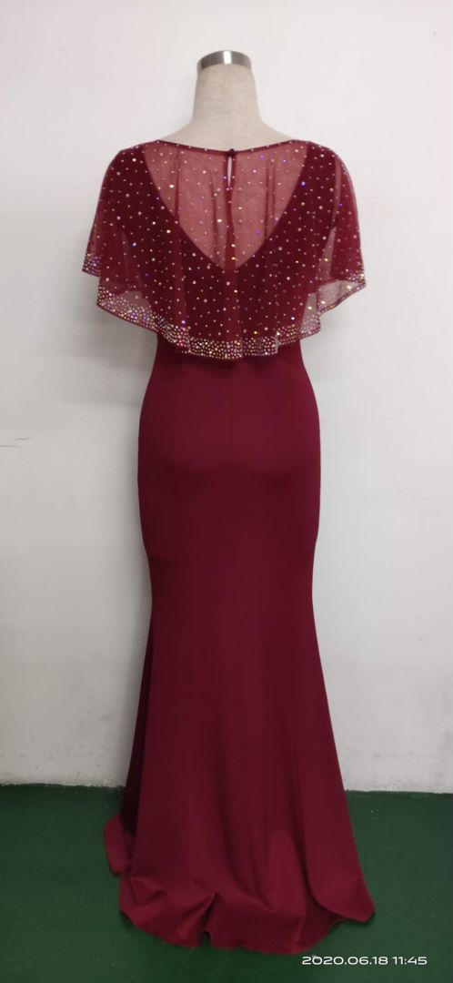 Bride Cape Solid Sleeveless V-Neck Long Mermaid Wedding Evening Dress Two Piece Set 14