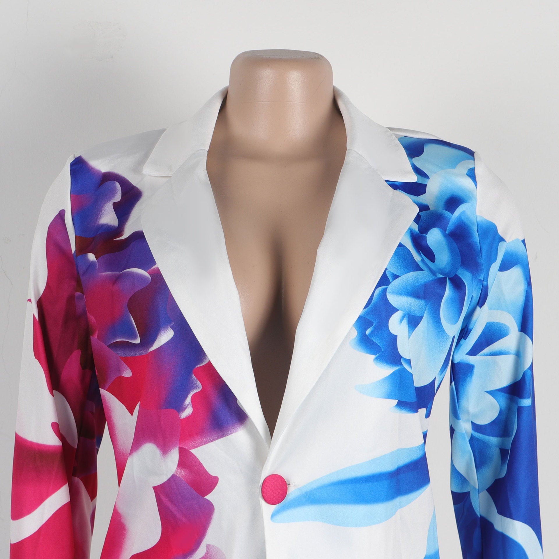 Sexy Plus size suit printed blazer shorts set 12