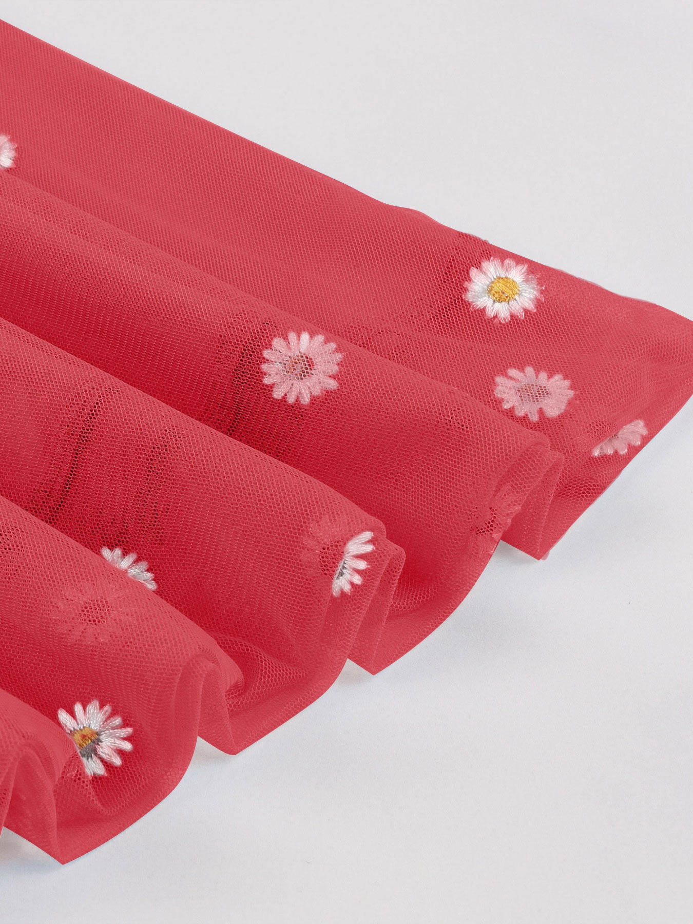 Women Casual Embroidered Square Neck Sunflower French Dress 18