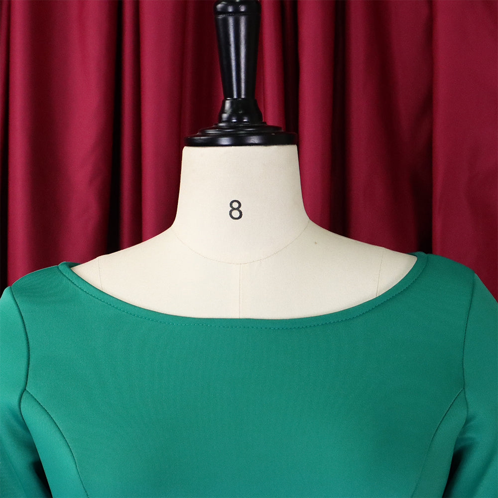 Women's Summer Solid Color Swing Dress Chic Evening Dress 19