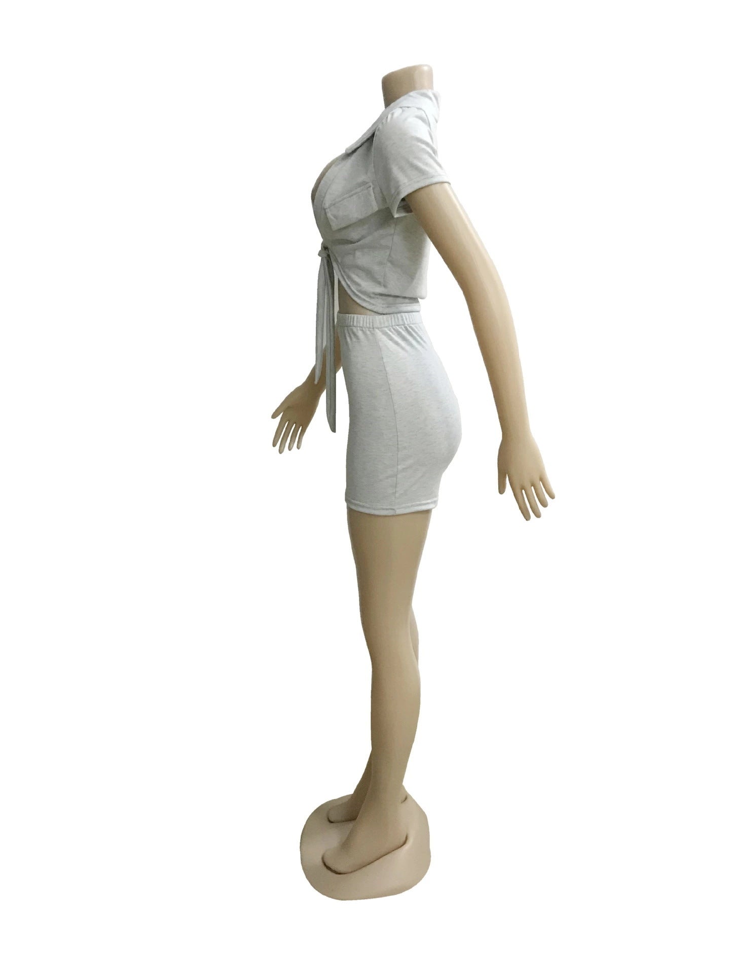 Women's Clothing Sexy Solid Color Lace-Up Suit 15