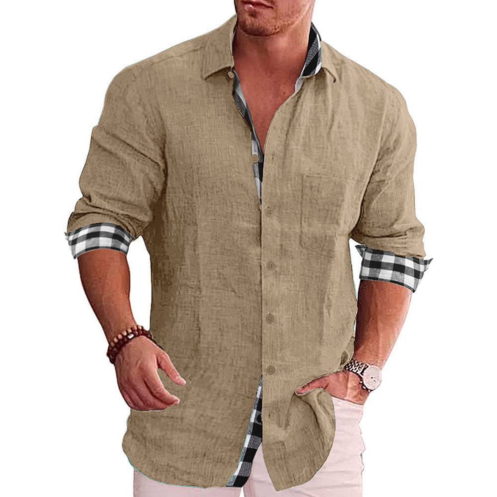 Men's Shirts Long Sleeve Fall Casual Linen Shirts 21
