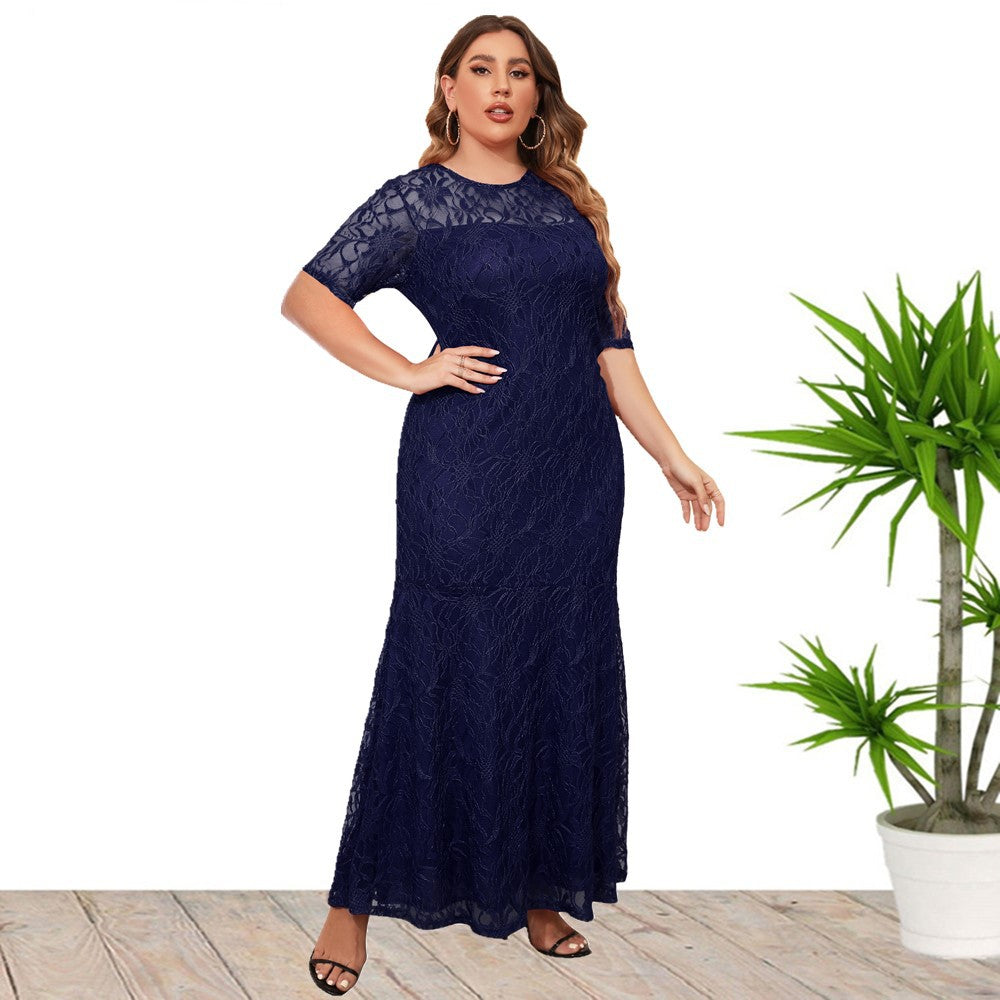 Plus Size Women's Lace Evening Dress Bridesmaid Dress 5