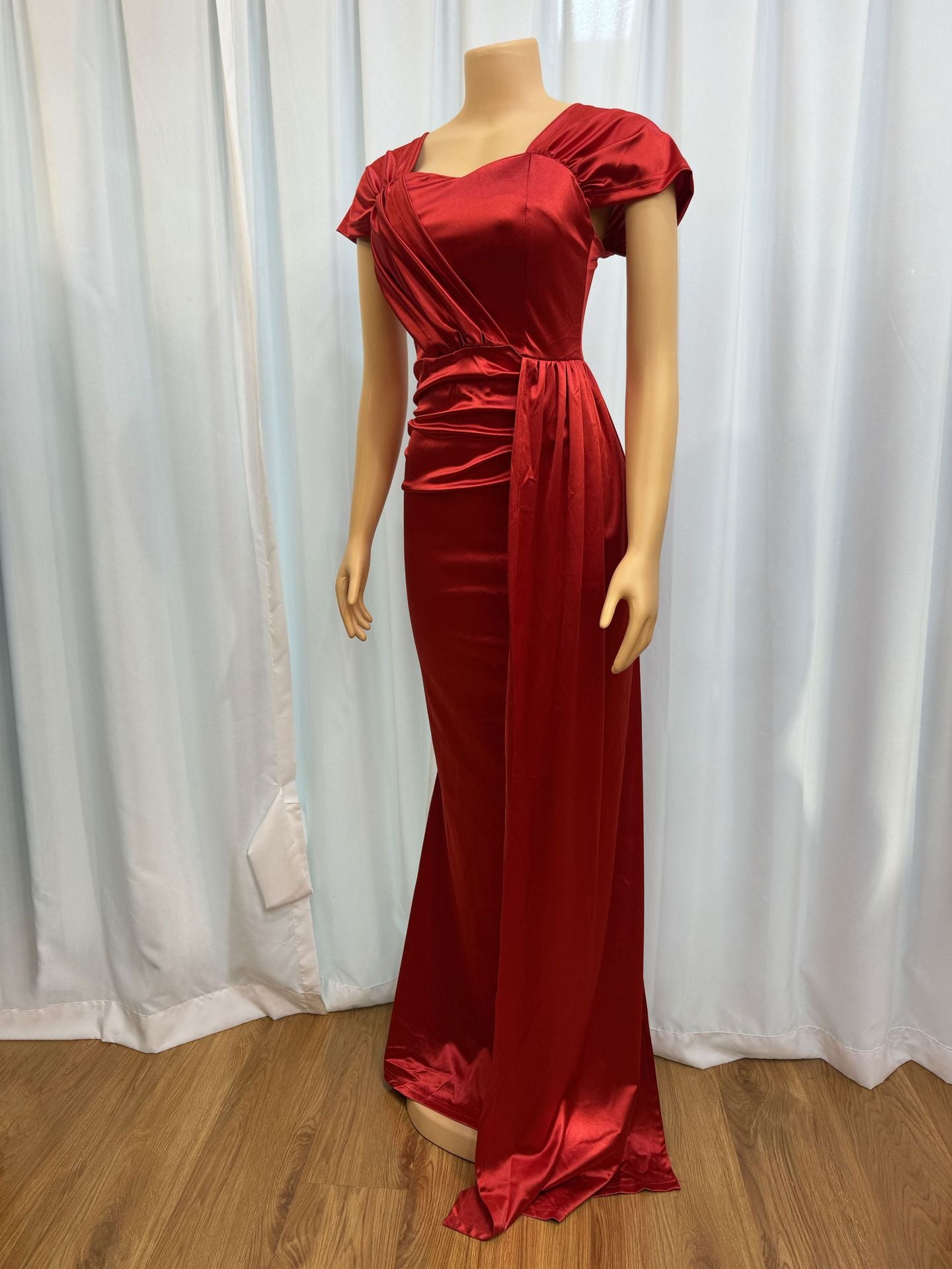 Solid Color Sexy Low-Back Slim Asymmetrical Long Dress 7