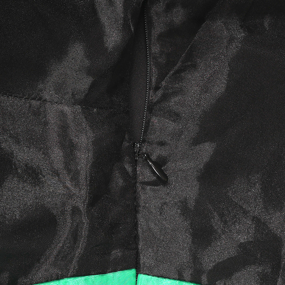 African Plus Size Women's Elegant Color Block Long Dress 18