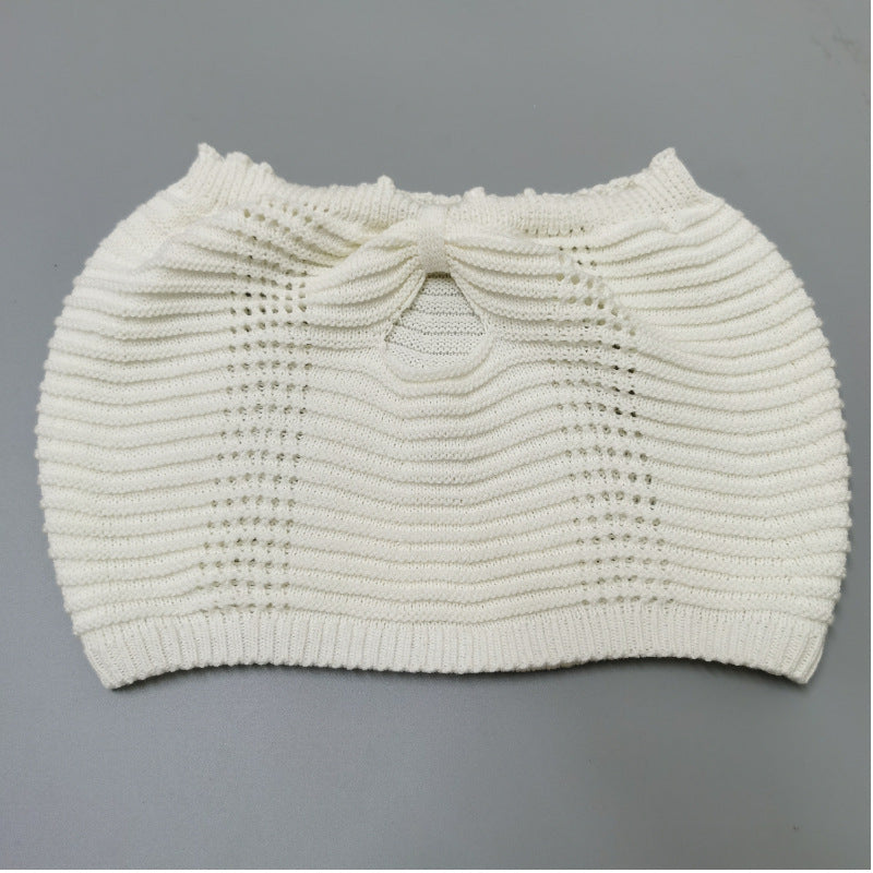 Women Spring Sleeveless Strapless Top and Slit Skirt Two-piece Set 11