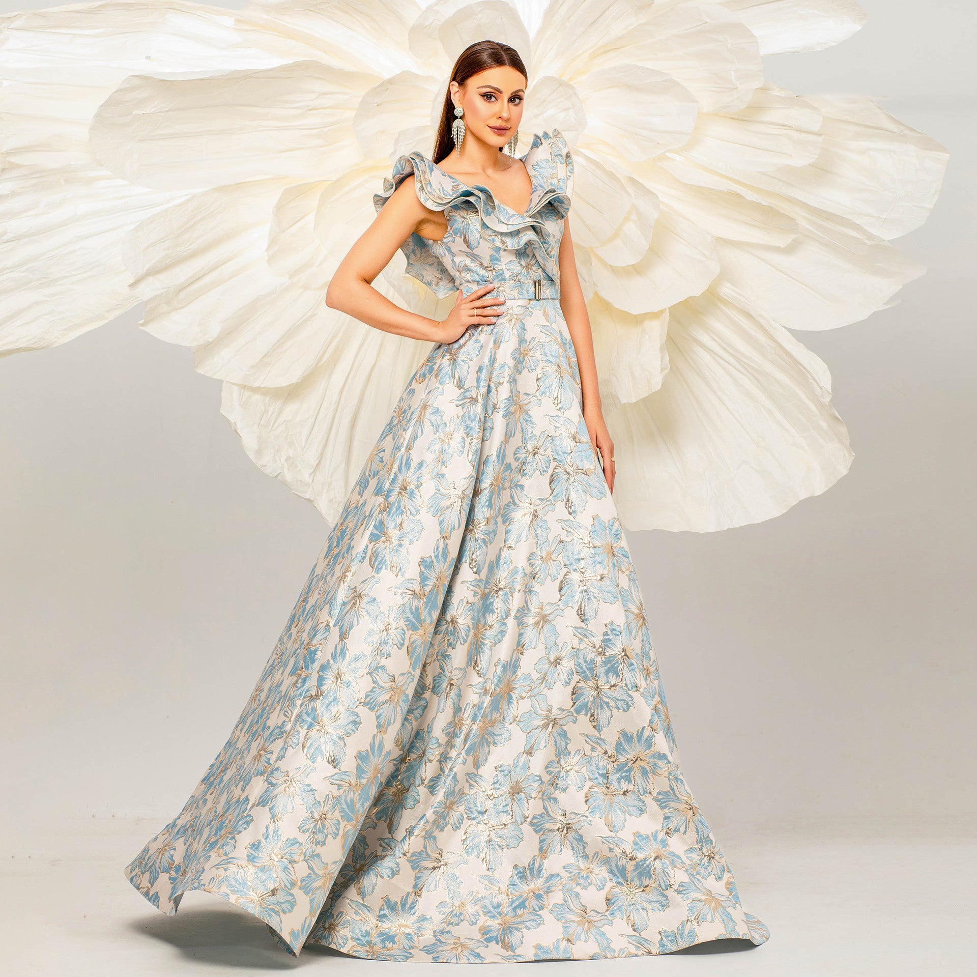 Women Sleeveless V-Neck Sexy Formal Party Evening Dress