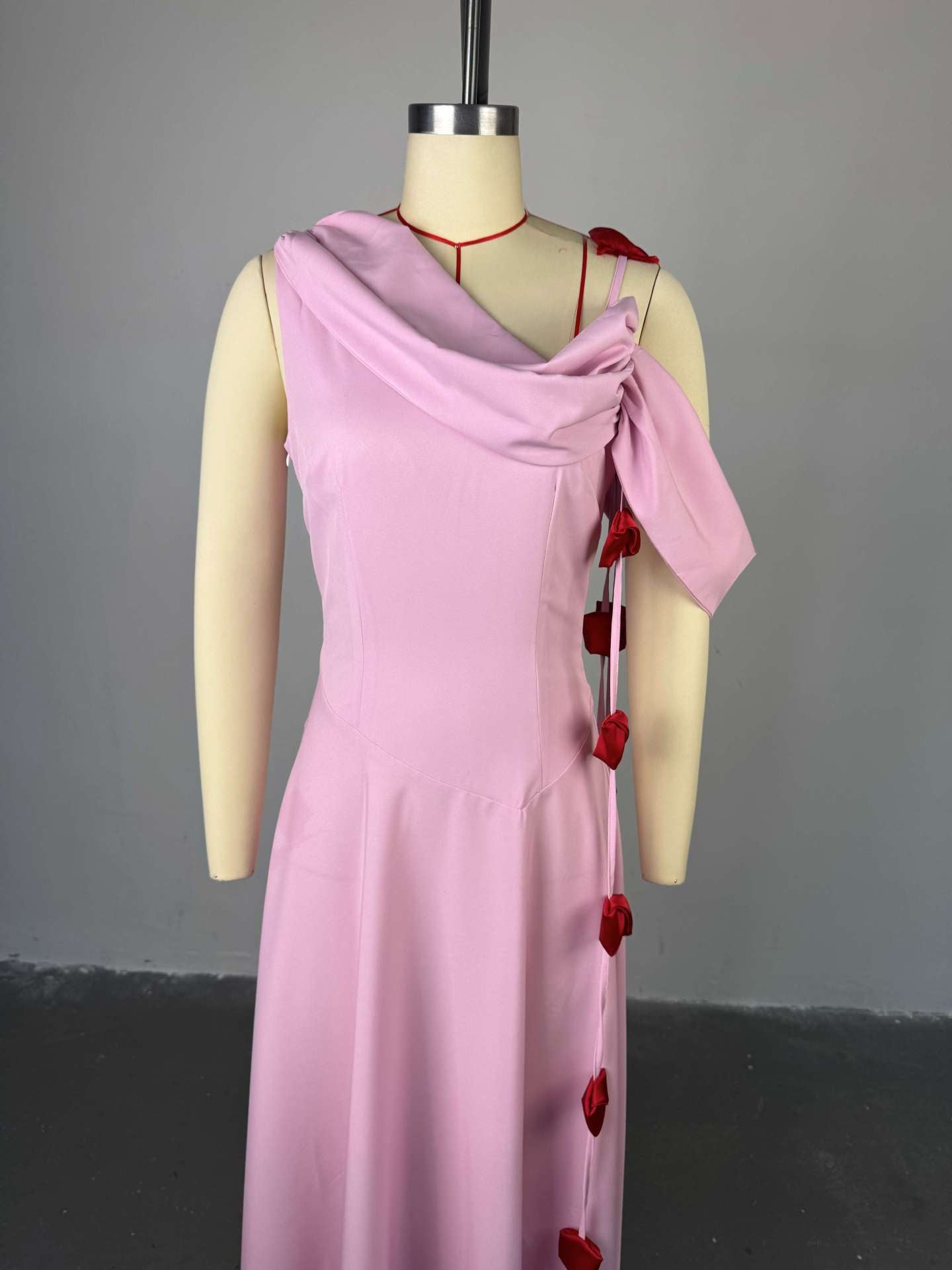 Women's Summer Chic Slash-Shoulder Slim Wasit Strap Maxi Dress 13