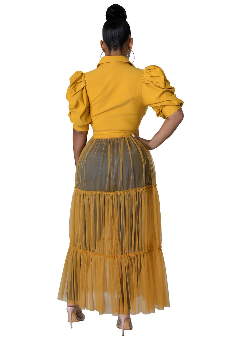 Women Summer Short Sleeve Mesh Shirt Dress 10