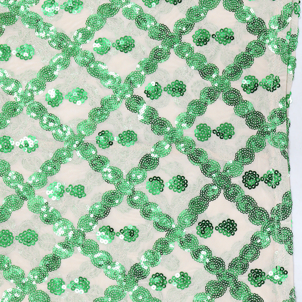 Fashionable Sleeveless Sequined Dress With Gloves 18