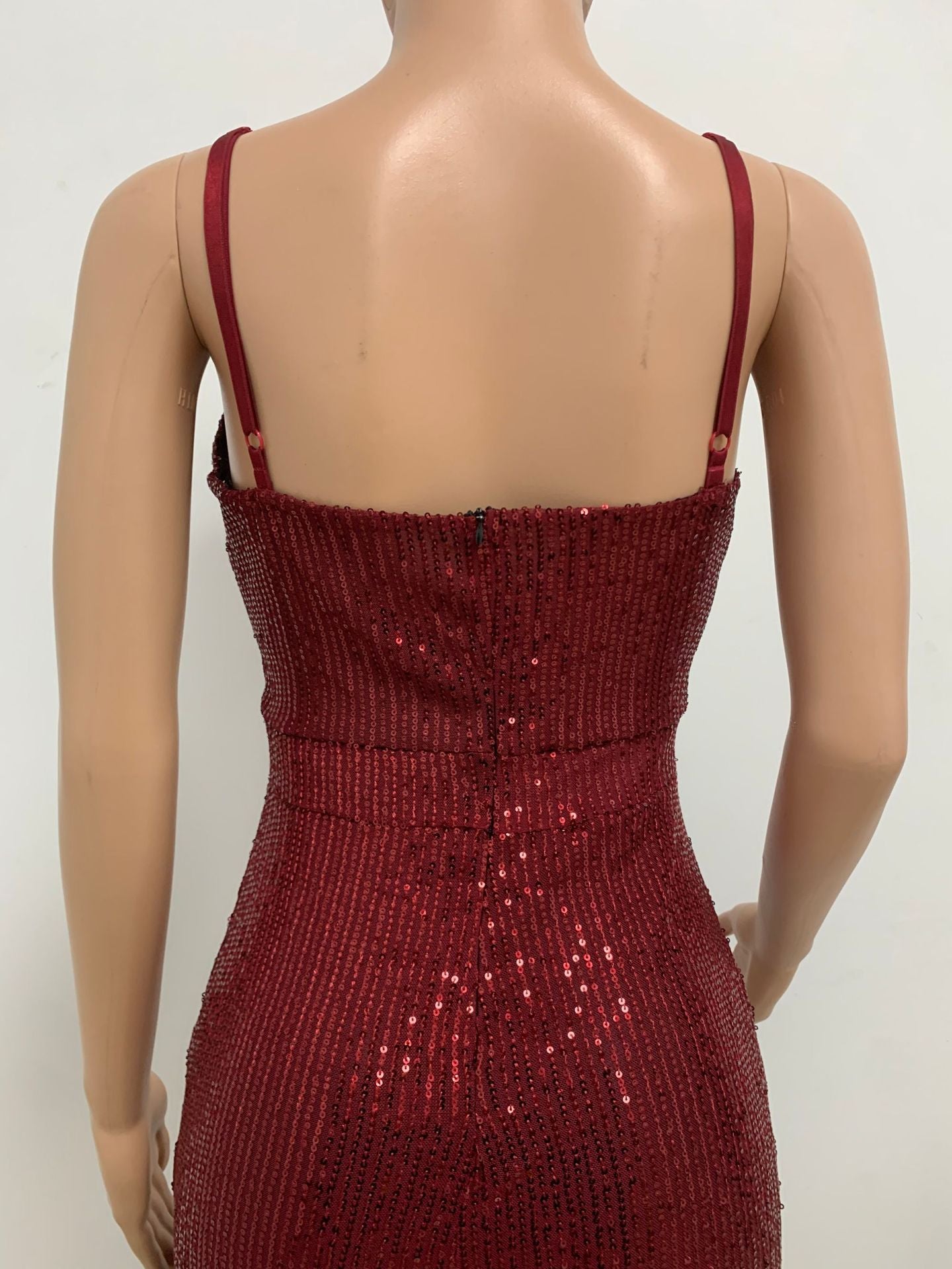 Deep V Neck Low Back Sleeveless Chic Sequined Straps Elegant Women's Party Jumpsuit 43