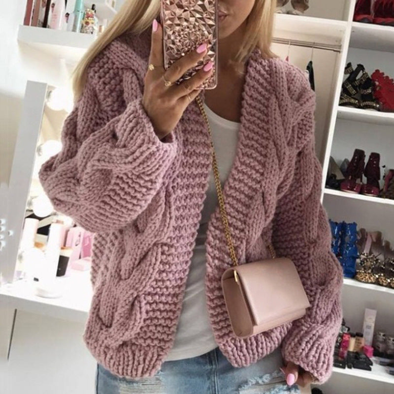 Autumn And Winter Sweaters Warm Knitting Cardigan Tops For Women 8