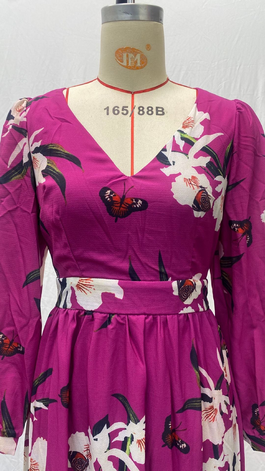 Summer V-neck Long Sleeve Printed Dress 7