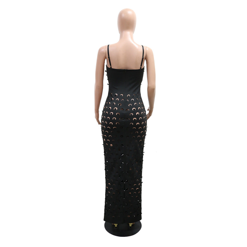 Hollow Strap Sexy Slim Long Dress 6