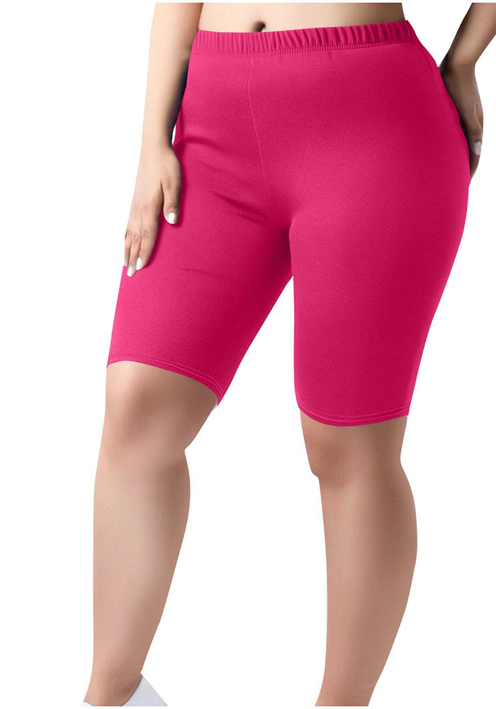 Women's Trousers Knee-Length Shorts Plus Size Elastic Waist Casual Pants