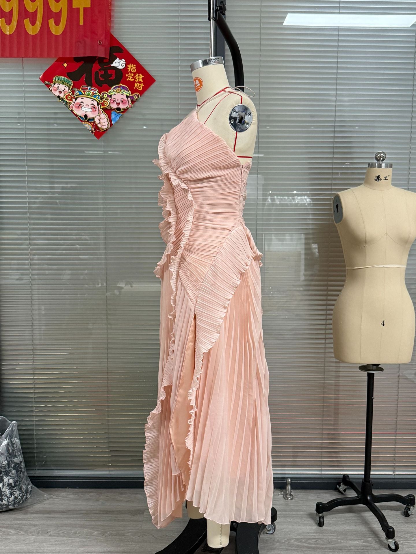 Women's Ruffled Pleated Luxury Chiffon Dress 25