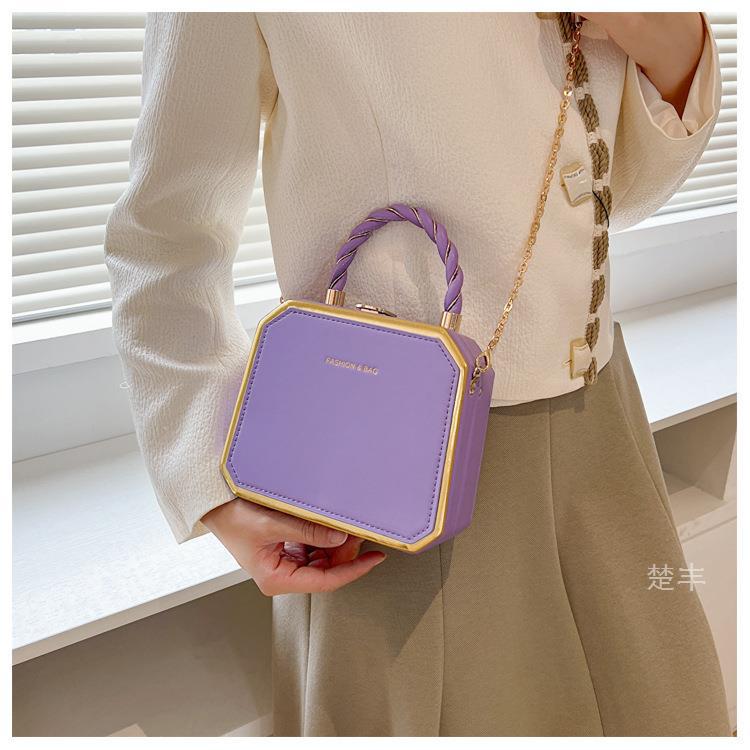 Small Bag Women's Fashion Chain Bag Hard Shell Handbag Shoulder Crossbody Box Bag 27