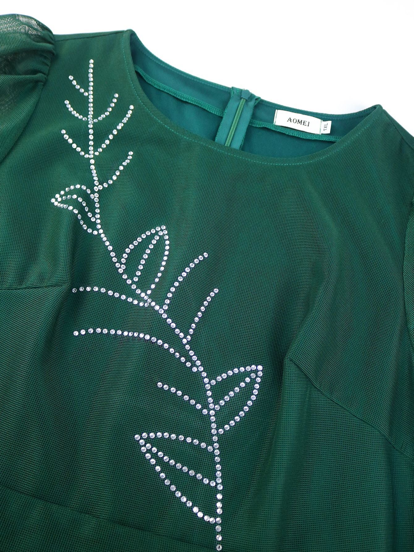 Women Plus Size Puff Sleeve Formal Party Dress 15