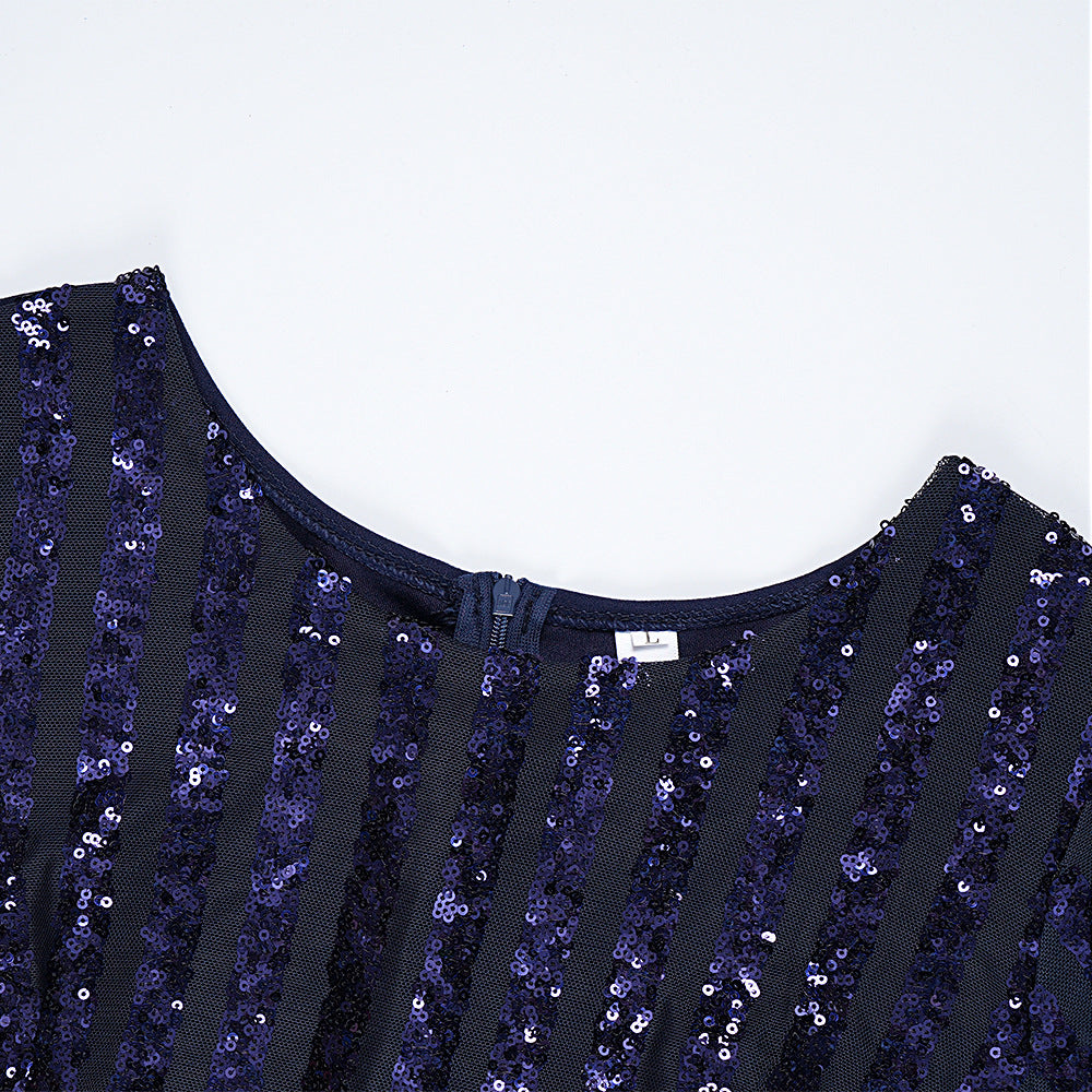 Plus Size African Dress Party Round Neck Solid Dress 21