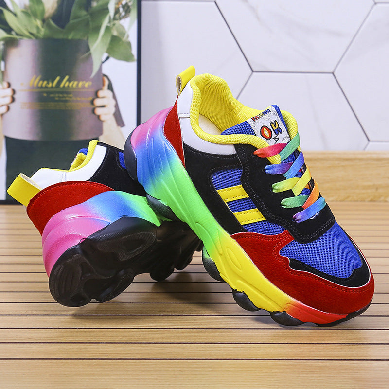 Plus Size Women's Spring and Autumn Thick-soled Multi-Color Front Lace Up Sports Style Women's Shoes 13