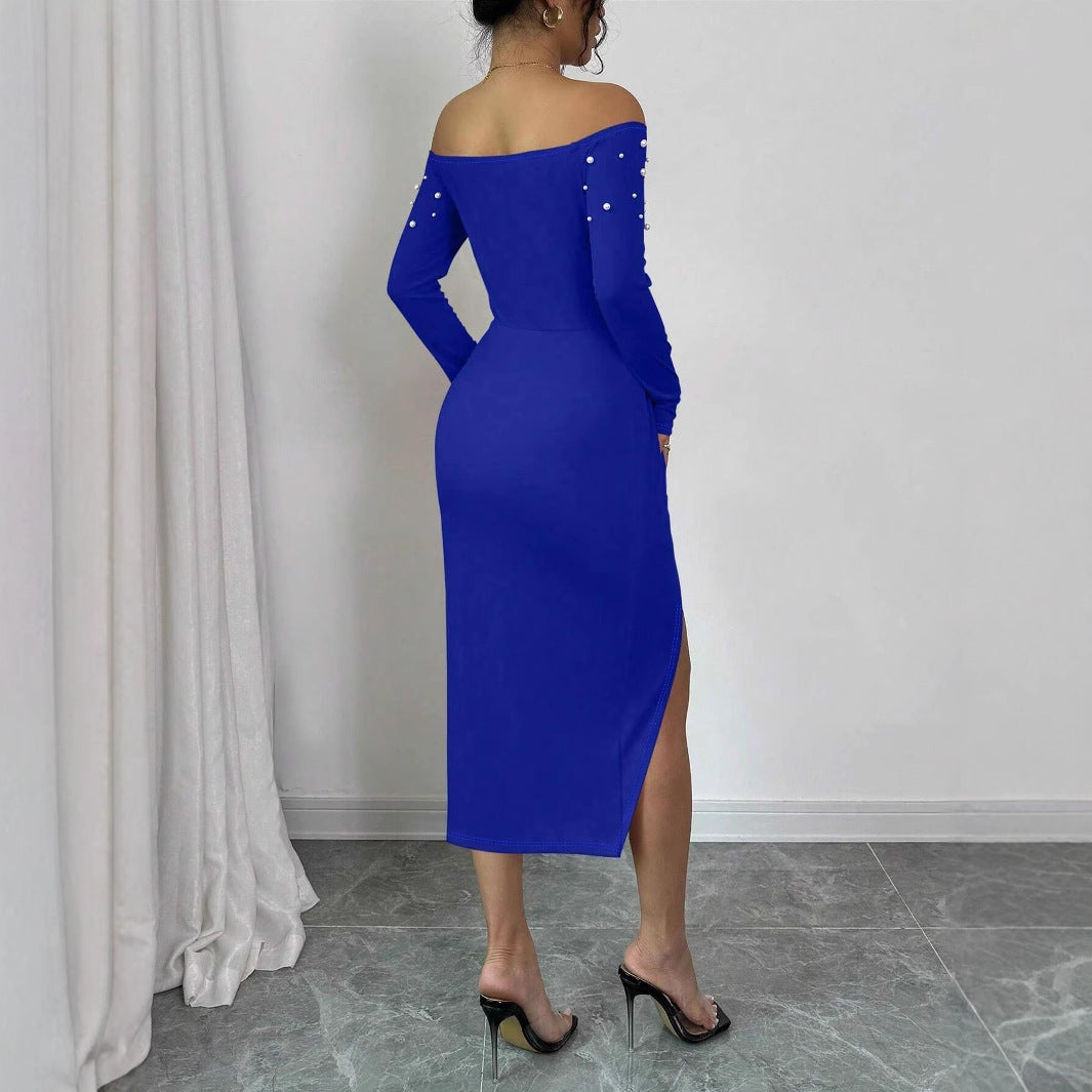Women summer strapless slit dress 6